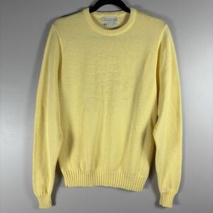 Lord Jeff Adult Medium Yellow Fine Cotton‎ Sailboat Crew Neck Pullover Sweater